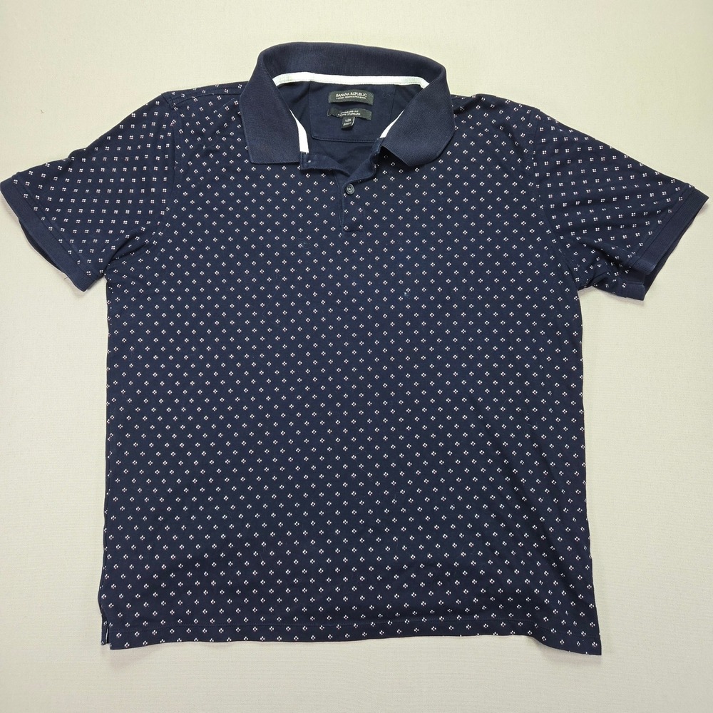 Banana Republic Dark Blue Patterned Polo Shirt